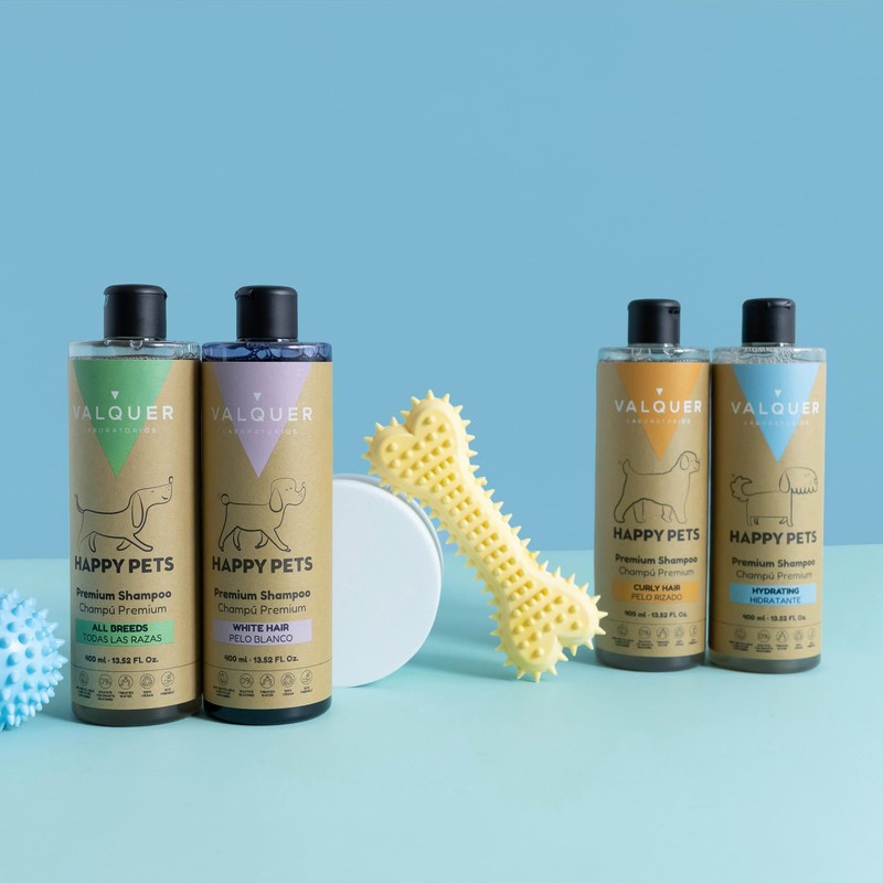 Valquer Premium-Hundeshampoo mit weißem oder hellem Fell, mit Panthenol und