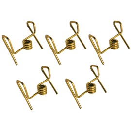 Doorbag Samai Kadi Clips Pure Brass Wick Holder for Oil Lamps Vilakku Batti Cotton Wick Holder Deepak Deepam Temple Pooja Rituals Metal Spill-Proof (Set of 5, Square)