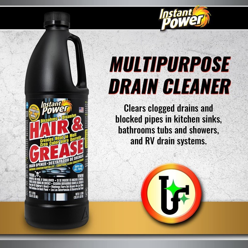 Instant Power Hair and Grease Drain Cleaner - Shower Drain