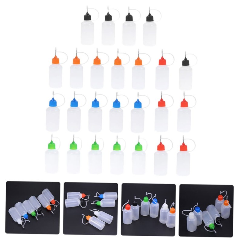 Gatuida 25Pcs Precision Applicator Bottles for Pigment and Glue Squeeze