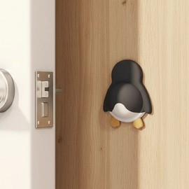 Animal Character Door Stop Cushion & Wall Protector Decorative Item - Penguin 5ea