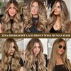 Belaved Wigs Human Hair Lace Front 13x4 Straight Highlights Chocolate