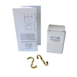Narrow Picture Rail Hooks Brass Finish - 25 Pack - Molding Hooks