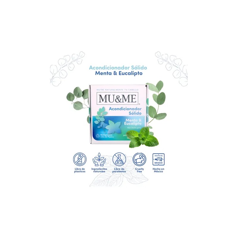 Acondicionador Solido Mu&me Menta & Eucalipto 60gr