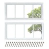 COLORPAPA 10"x23" 2 Pack Shed Transom Windows, White
