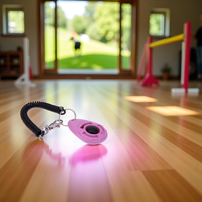 Pchnfei 1 x Pink Training Clicker with Button, Dog Training