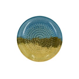 Kaladia Ceramic Grating Plate/Ceramic Slicer - Ideal for Ginger, Parmesan etc. - Blue & Brown - Diameter: 12 cm - Handmade & Hand Painted - Made in Spain