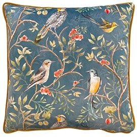 Wylder Tropics Orient Chinoiserie Birds Cushion Cover, Slate Blue, 43 x 43 cm