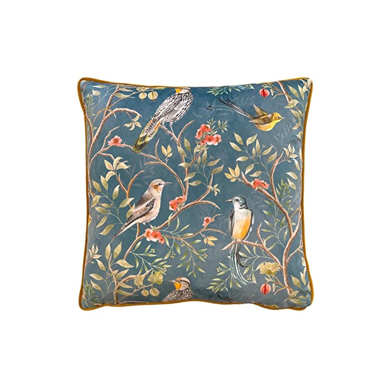 Wylder Tropics Orient Chinoiserie Birds Cushion Cover, Slate Blue, 43