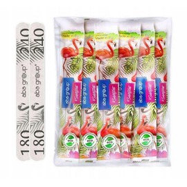 Aba Group Nail File 180/240 Straight Slim Flamingo Safe Packaging, Professional Nail File Set, Made in Europe, Pack of 100