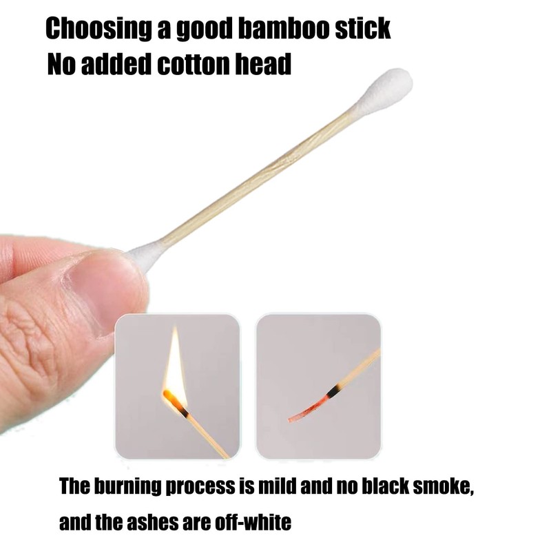 Thick Cotton Swabs,XL Size Natural Bamboo Cotton Buds 3 pack
