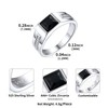 ChicSilver Mens Wedding Band Engagement Ring Sterling Silver Square Black