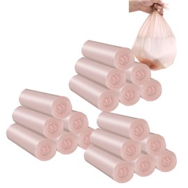 360 Count Bathroom Trash Bags,4 Gallon 18 Rolls Small Trash Garbage Bags, Disposable Trash Bags for Office, Bathroom Wastebasket Waste Bin (Rose Gold 360 Count)