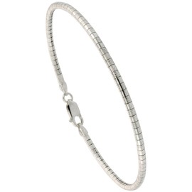 SA Chains 2mm Sterling Silver 925 Italian Omega Chain Necklace Chocker with Lobster Claw Clasp - inch 20"/50cm