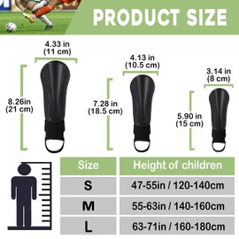 Football Shin Pads for Boys Kids - MMZ Non-Slip Shin Guards with Ankle Protection Footballs Training Equipment for Boys Grils Age 5-12 Youth Adults Soccer Protective Equipment Black (Small)