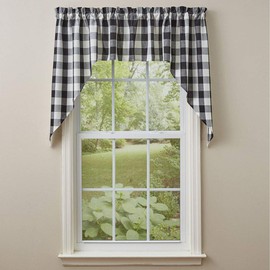 Park Designs Wicklow Check Swag - 36" L - Black & Cream