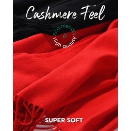 FURTALK Womens Pashmina Shawl Wraps Cashmere Feel Winter Scarf Soft Warm Blanket