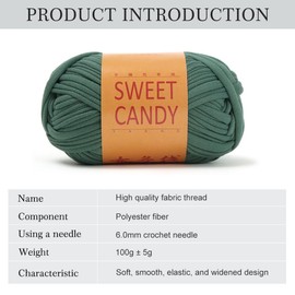 GIDWRIY Pack of 4 Cotton Yarn for Crocheting, Cotton Crochet Yarn for Beginners, Knitting Yarn for Beginners, Yarn for Crochet, Yarn Plain, Knitting Yarn Thick Yarn, Soft (4 x 100 g), Green