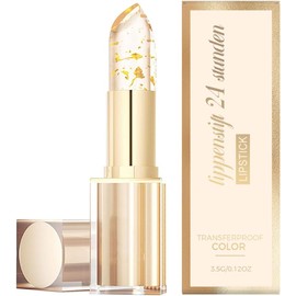 Lápiz labial que cambia color láminas oro, lápiz labial pH resistente a la transferencia, brillo labial hidratante que cambia color, larga duración, hidratante y no pegajoso. Unique color change