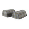 Checked Poly Wool Pair of Standard Round Arm Caps Sofa