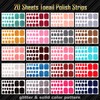 SILPECWEE 20 Sheets Adhesive Nail Polish Strips for Toes Solid