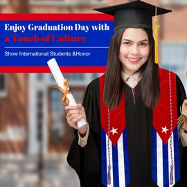 Labfen National Flag Graduation Stole Class of 2025, Flag Graduation Sash Gift, Stoles for Graduation 2025 72"