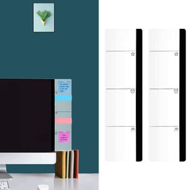 2pcs Computer Monitor Note Board, Multi-Function Message Board Computer Monitor Side Panel Transparent Acrylic Monitor Side Panel Sticky Notes Reminder for Office Home Desktop (Left and Right)