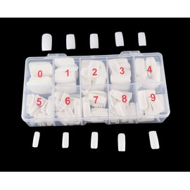 yueton Pack of 500 White Color Full Cover UV Gel False Fake Nail Art Tips DIY Design+ Box