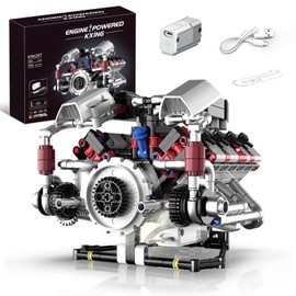 BRICXOR V8 Engine Building Blocks Sets - Build Your Own STEM V8 Model Engine, Mini V8 Engine Kit for Adults, Creative Birthday Gift Toy for Kids Teens (700 PCS)