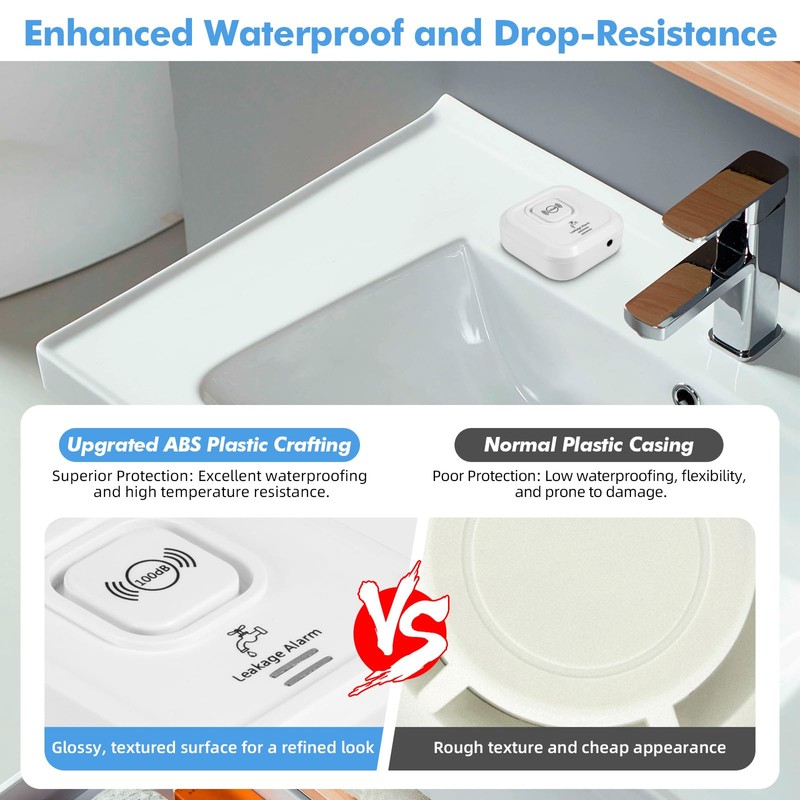 Water Detector, Water Detector WLAN 100 dB Loud Water Sensor