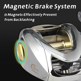 HAUT TON Scorpion King Baitcaster Fishing Reel,300 Series,Magnesium Alloy Frame Baitcasting Reel,10+1BB,7.2:1,35Lbs Drag Power,Saltwarer&Freshwater for Inshore&Offshore Fish.Right