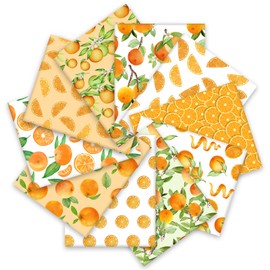 JarThenaAMCS 10Pcs Orange Cotton Fabric Bundles 18 x 22 Inch Watercolor Orange Fat Quarters Orange White Sewing Fabrics for DIY Craft Party Decor