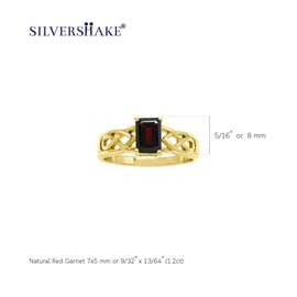 Silvershake 7X5mm Octagon Shape Birthstone Gemstone White Gold Plated or Yellow Gold Plated 925 Sterling Silver Scroll/Filigree Celtic Knot Solitaire Ring Jewelry for Women, 7, Sterling Silver 18K Gold Plated, genuine london blue topaz-yellow gold plated