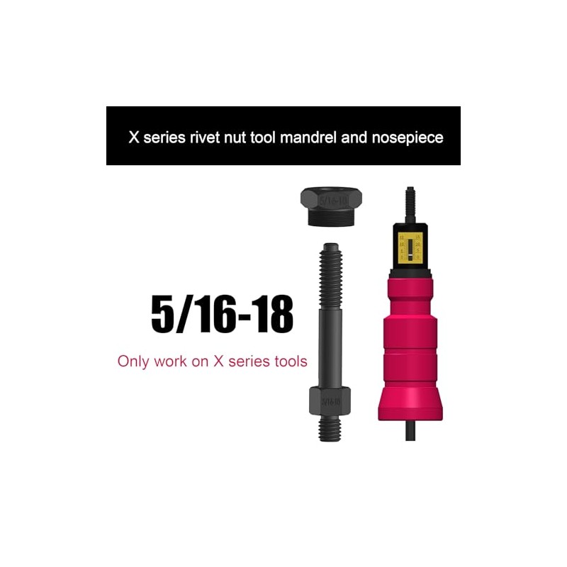 CORWIN X1S Rivet Nut Drill Adaptor Replacement Mandrel and Nosepiece