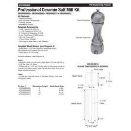 Penn State Industries PKGRIND806 6" Professional Ceramic Saltmill Grinder Mechanism Kit Woodturning Project (6" Mechanism)