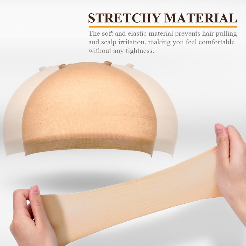 Wig Caps, MORGLES 8 Pcs Nude Stocking Cap for Wigs,