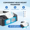 Headband Magnifier with Rechargeable Light,1.5X - 3.5X,4 Replaceable Lenses,Suitable for