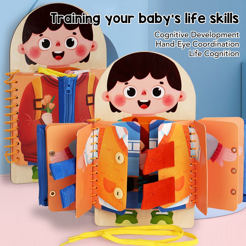 Learning to Dress Board Wooden Early Learning Basic Life Skills