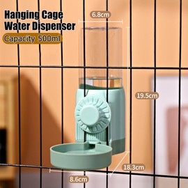 Rabbit Water Dispenser, 500 ml, Hanging Pet Water Dispenser, Automatic Water Dispenser, Rabbit Drinking Bottle, for Guinea Pigs, Hamsters, Chinchillas, Hedgehogs, Ferrets (Green)