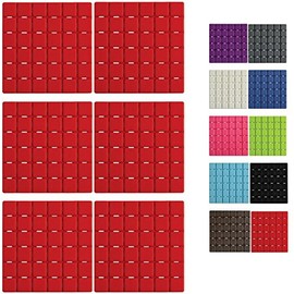 MSV Premium Shower Mat Bath Mat Non-Slip Pads – Pack of 6 – Antibacterial Non-Slip with Suction Cups – Red – Approx. 13 x 13 cm – Scented of Roses – Washable at 60 °C