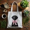 JINYO Dog Coquette Pink Bow Canvas Tote Bag for Women,