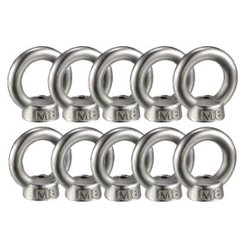 KYYLZ Pack of 10 Ring Nuts M8 Eye Nut 304 Stainless Steel Threaded Eyelet Nut Ring Nuts Eye Nuts Hardware Ring Eyelets for Lifting Accessories Eye Nut