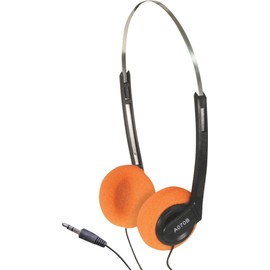 SoundLab Lightweight School Office Stereo Headphones - Orange