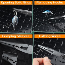SPEEDWOX Pistol Grip Split Ring Fishing Pliers Split Ring Pliers Fishing Pliers Saltwater Fishing Pliers Aluminium Fishing Pliers Long Fishing Crimper Split Ring Pliers for Fishing Pistol Grip Pliers
