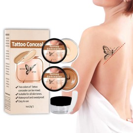 Tattoo Cover Up Makeup – Waterproof & Smudge-Proof Concealer – Dual Shades for Light & Dark Skin Long-Lasting Body Makeup for Birthmarks Leg Coverage Portable Concealer Kit