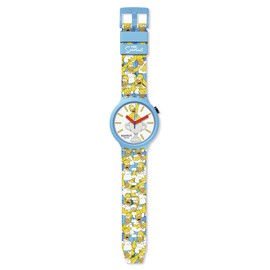 Swatch Big Bold Biosourced Unisex Watch Casual Plastic Blue Automatic Waterproof Best. Dad. Ever.