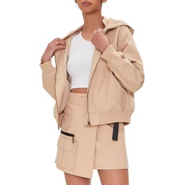 Forever 21 Women's Cargo Mini Skirt, Khaki/Black