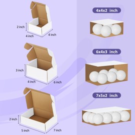 Eupako 30 Pack Small Shipping Boxes Assorted Sizes, 4x4x2, 6x4x3, 7x5x2-10 PCS Each Small Boxes, White Corrugated Box Mailers, Cardboard Boxes for Packaging Small Business, Mailing