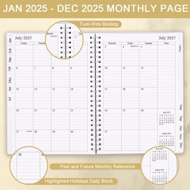 2025 Planner - Planner 2025 for Women & Men, January 2025 - December 2025, Monthly and Weekly Calender Planner with 12 Monthly Tabs, 6.4" x 8.5", Beige