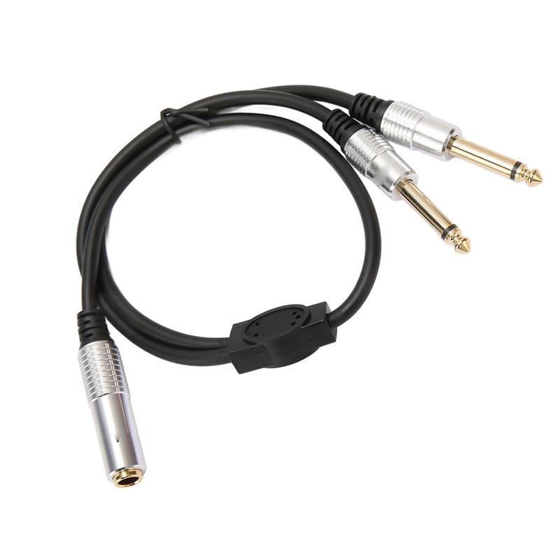 6.35mm Splitter Cable Female to Dual Male Gold Plated Plug